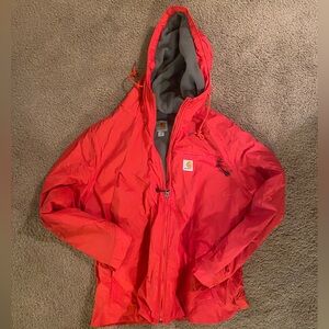 Carhartt Woman’s Red Lined Windbreaker/ Jacket Size XL never worn